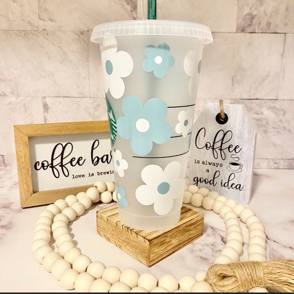 💙Blue Retro Daisy Starbucks Cup💙 - Picture 3 of 4